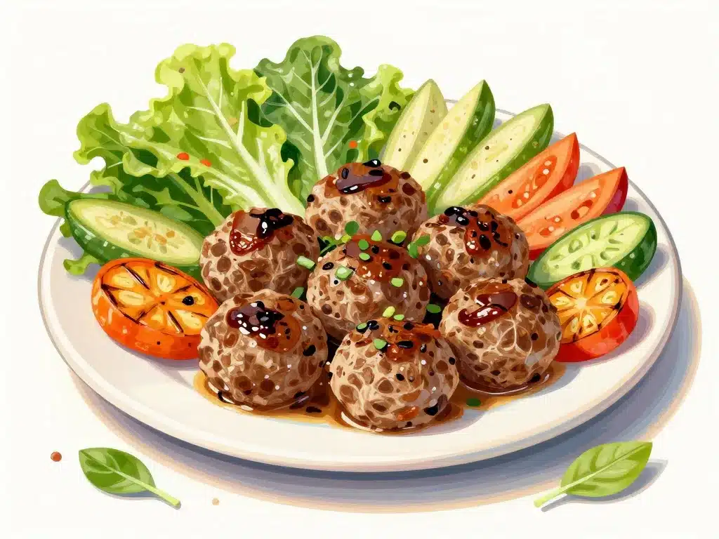 accompagnement boulette de viande légumes frais et légers