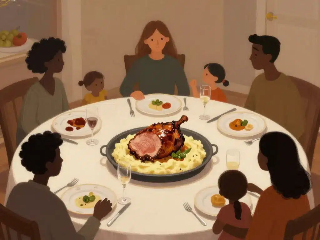 accompagnement purée table familiale repas de fête