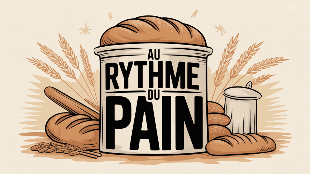 illustration centrale au rythme du pain fournil sablier mains