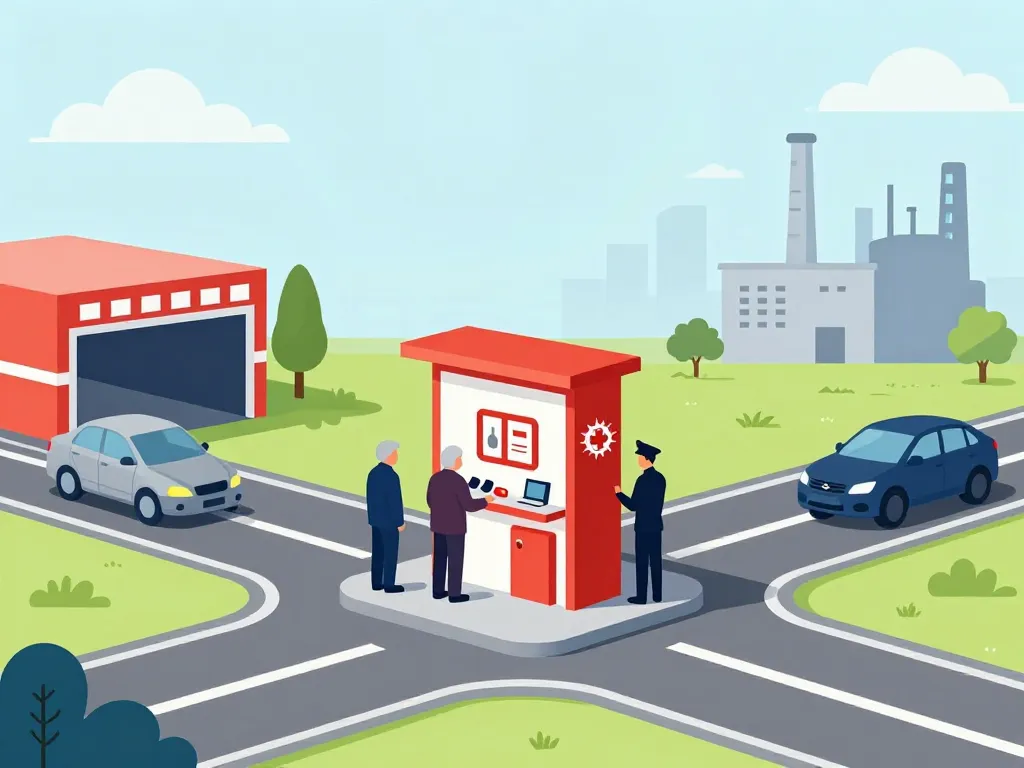 scène utilisation borne d'appel d'urgence différents environnements