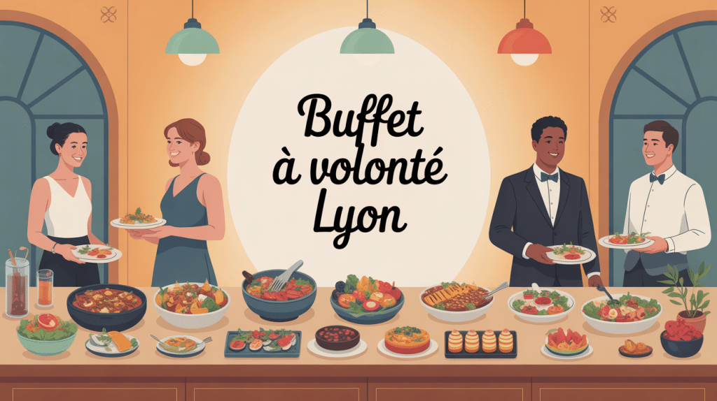 Buffet à volonté Lyon grande table ambiance chaleureuse