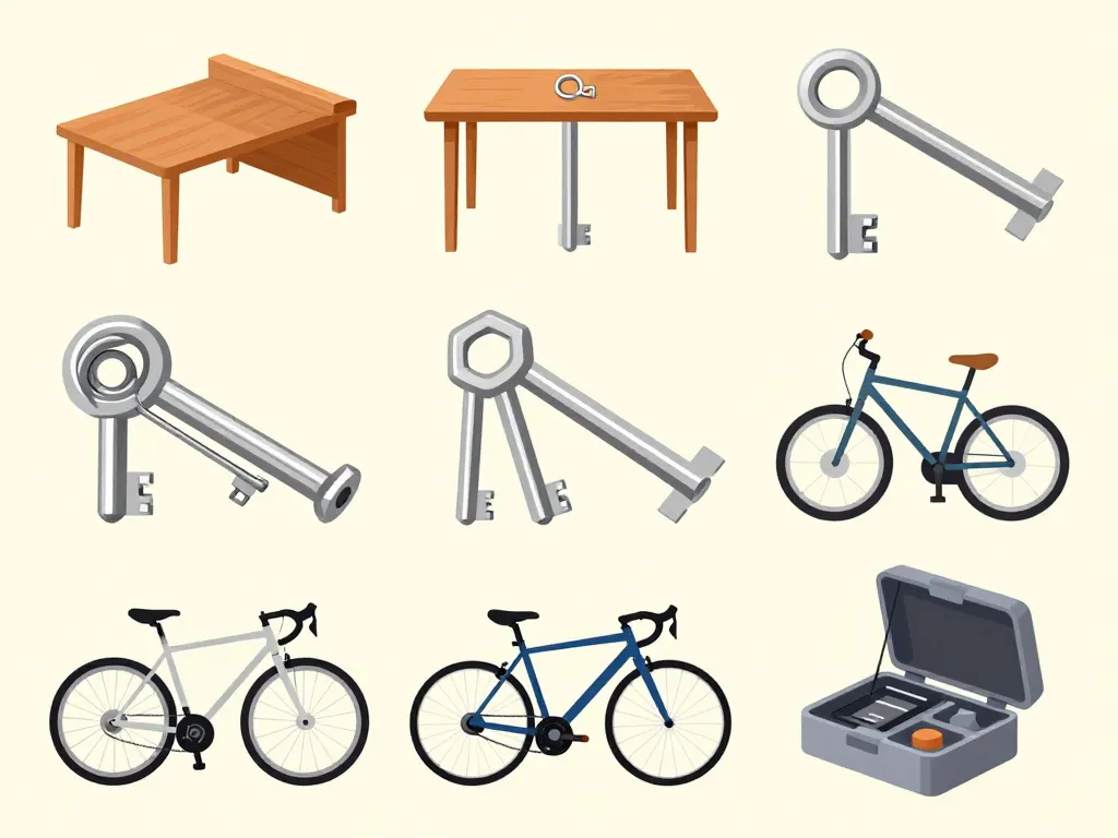clés imbus montrées pour meubles vélo électronique