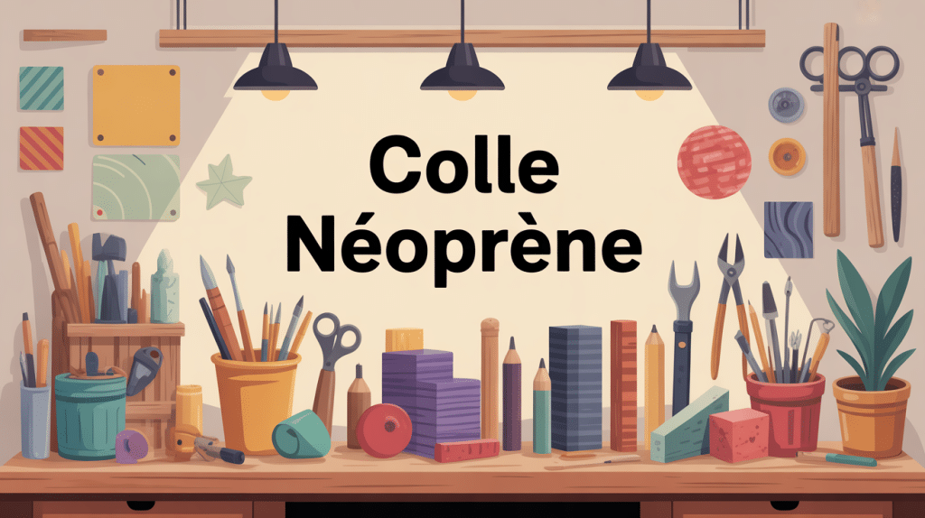 illustration colle néoprène matériaux assemblés