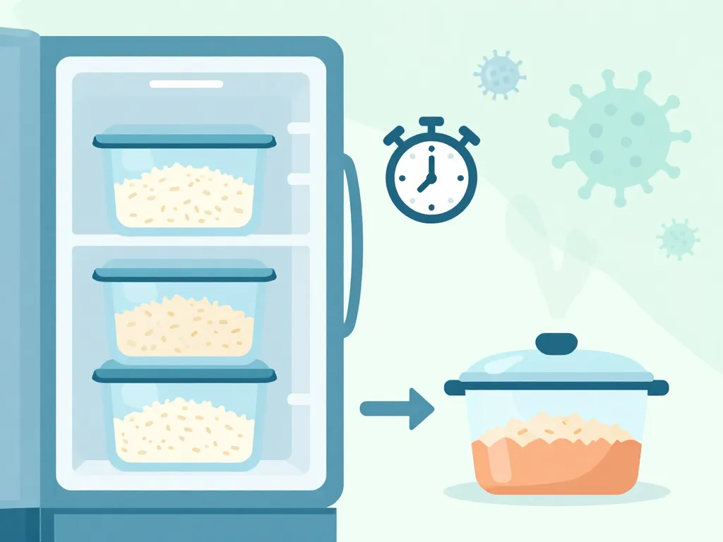 Diagramme vectoriel sur comment réchauffer du riz en sécurité