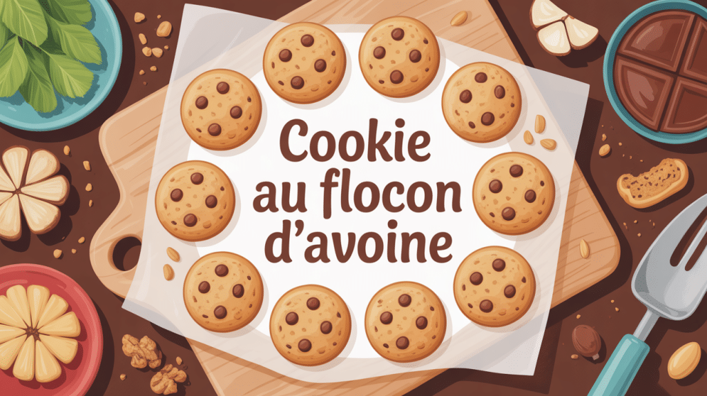 cookie au flocon d avoine illustré, ambiance chaleureuse