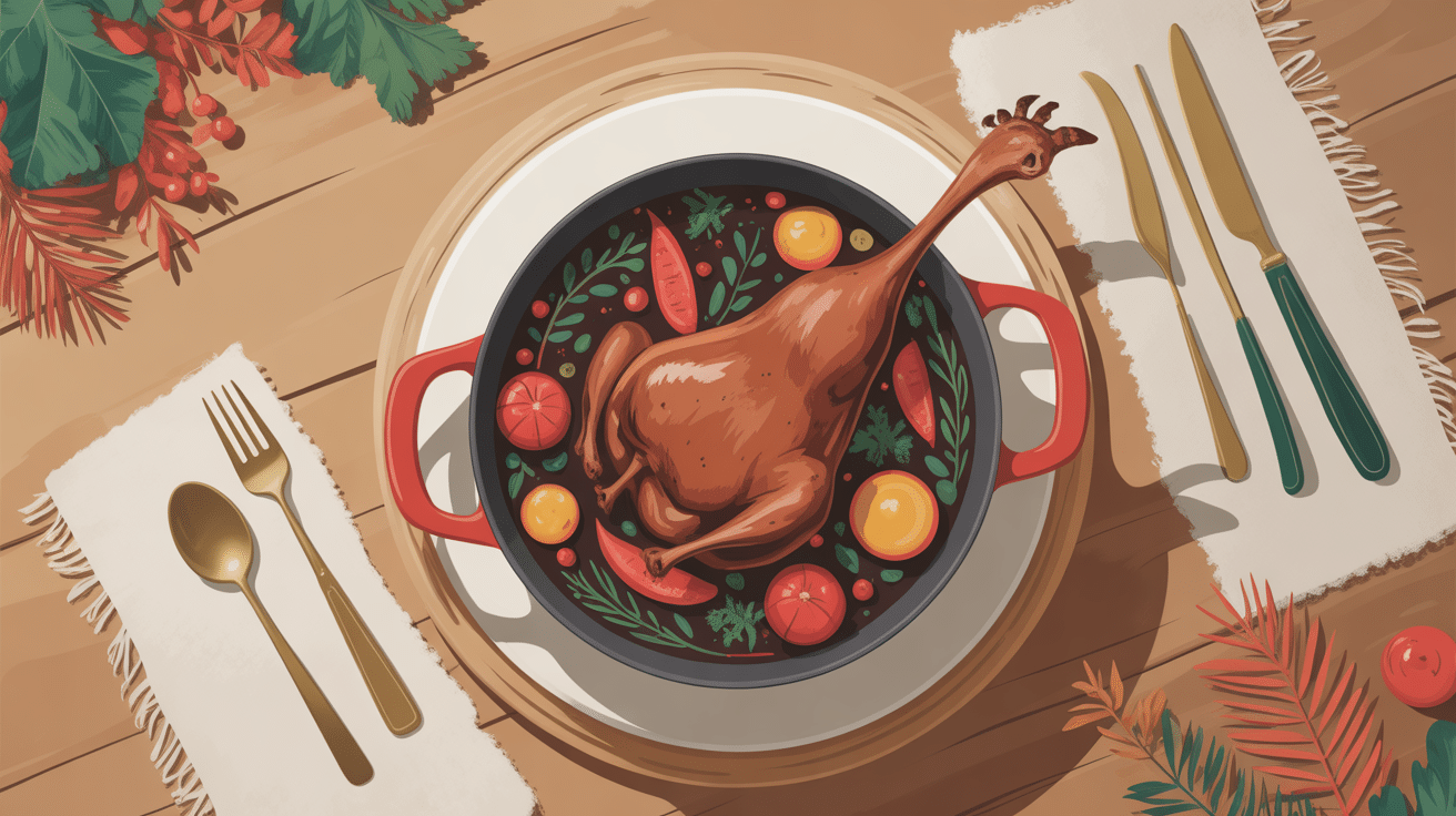 cuissot de chevreuil en cocotte illustré en plat de fête