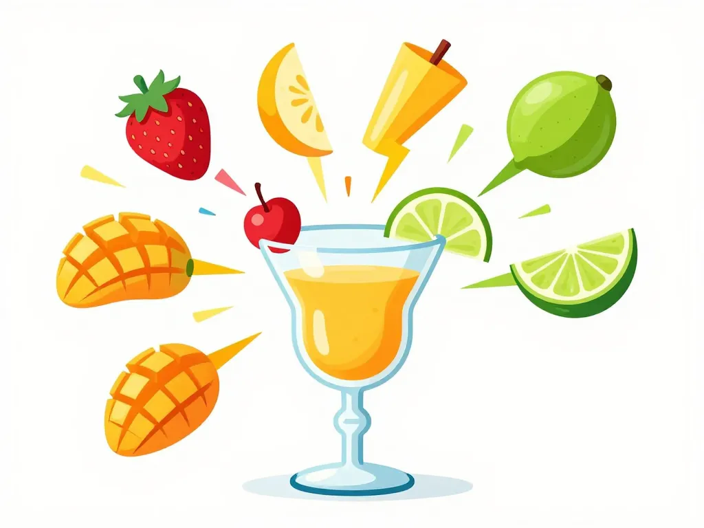 variations daikiri avec fruits exotiques et fraise