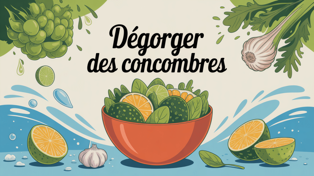 illustration dégorgement des concombres avec sel
