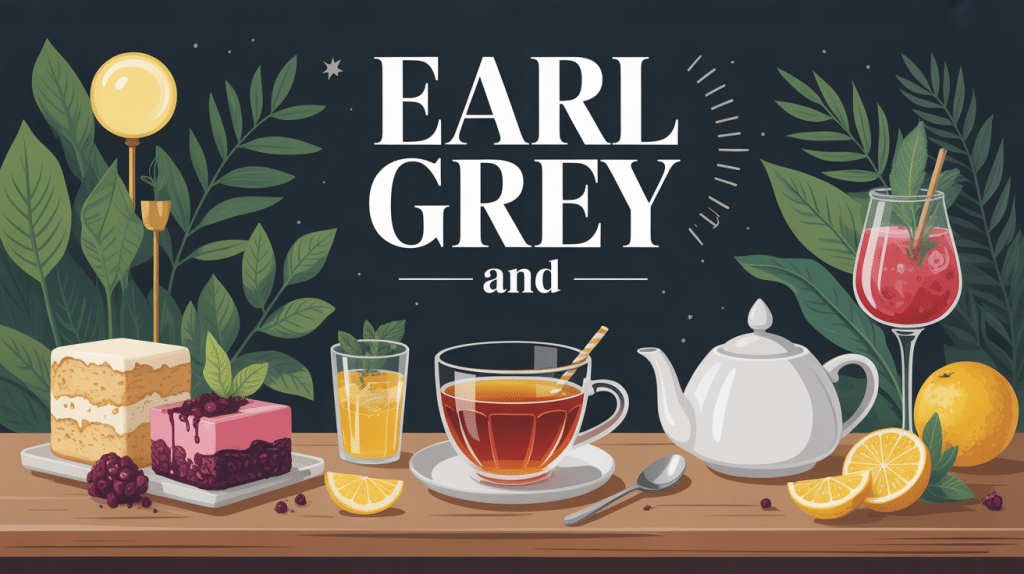 earl grey and thé accompagné de pâtisseries, citron, brunch, bougie, livre, cocktail