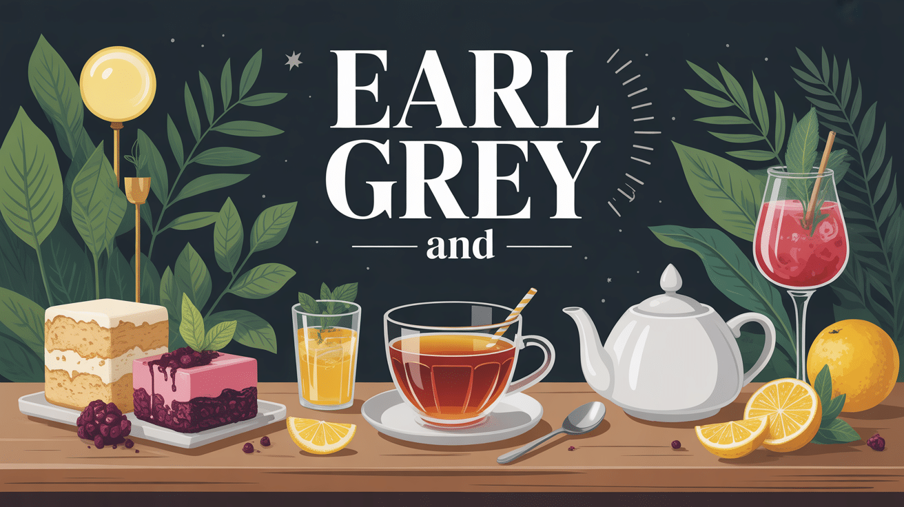 earl grey and thé accompagné de pâtisseries, citron, brunch, bougie, livre, cocktail