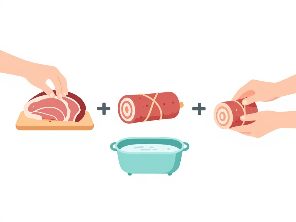 préparation et roulage galantine de porc en étapes visuelles