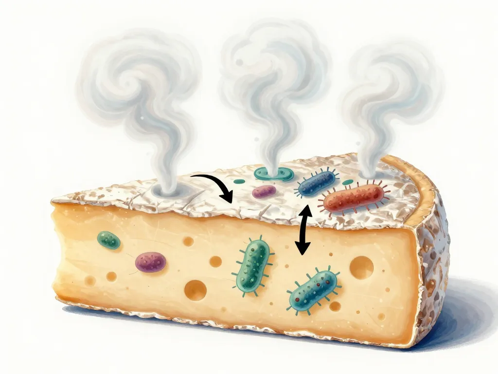 diagramme concept fromage qui pu bactéries et croûte