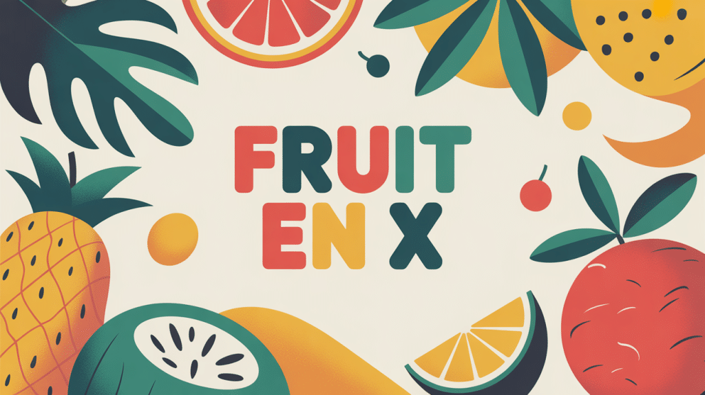fruit en x illustration moderne avec ximénia en vedette