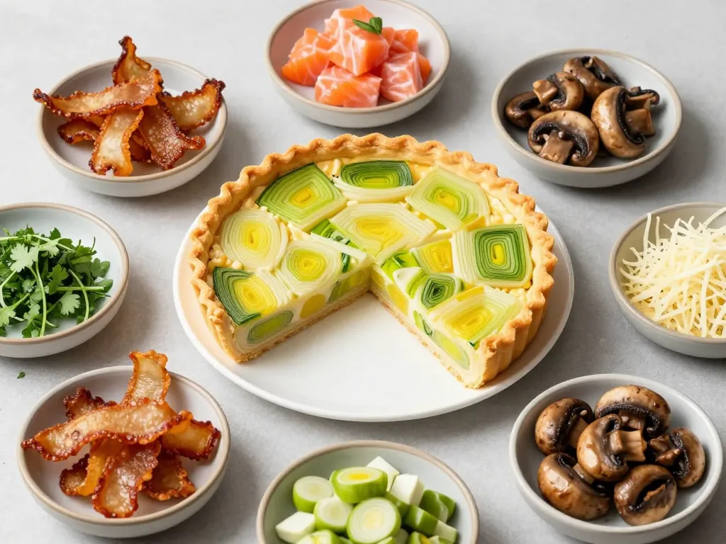 Garnitures savoureuses tarte poireaux