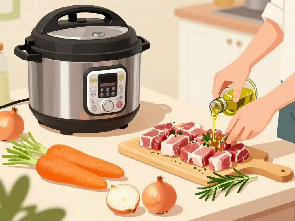 préparation ingrédients pour lapin cocotte minute