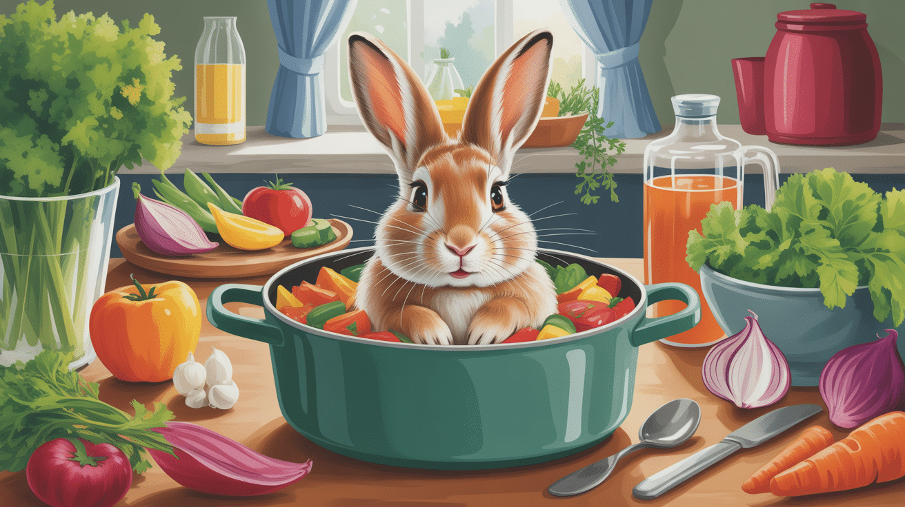 lapin cocotte minute dans une cocotte avec légumes ambiance familiale