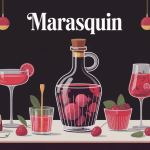 illustration marasquin bouteille cerises cocktails desserts