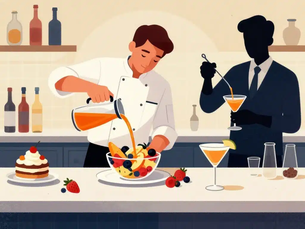 marasquin en cuisine et cocktails illustration