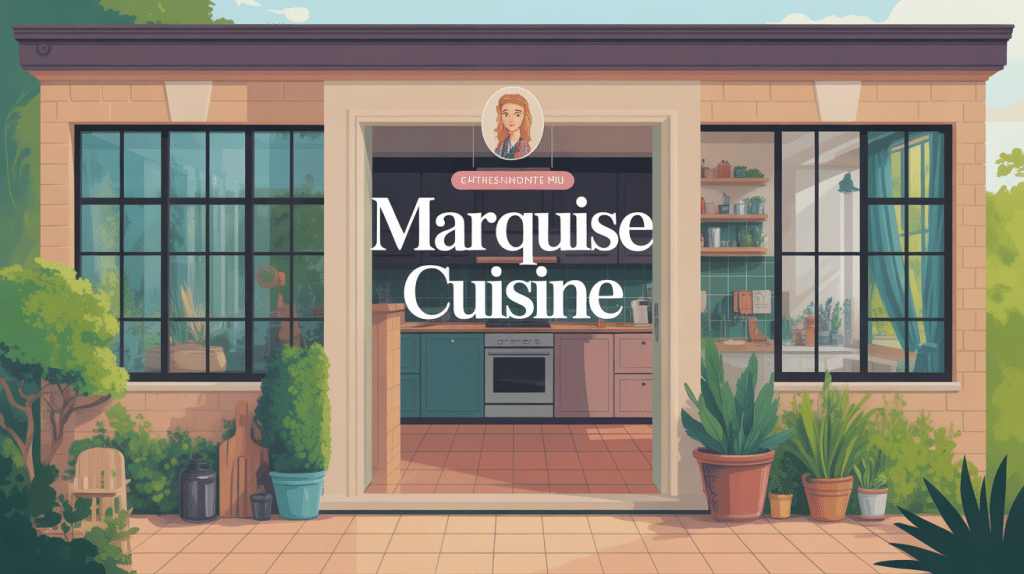 Marquise en cuisine entrée avec baie vitrée lumineuse