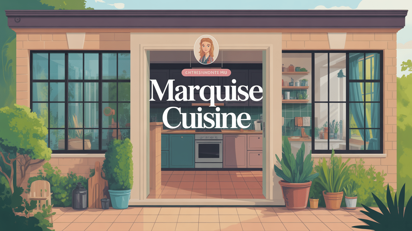 Marquise en cuisine entrée avec baie vitrée lumineuse