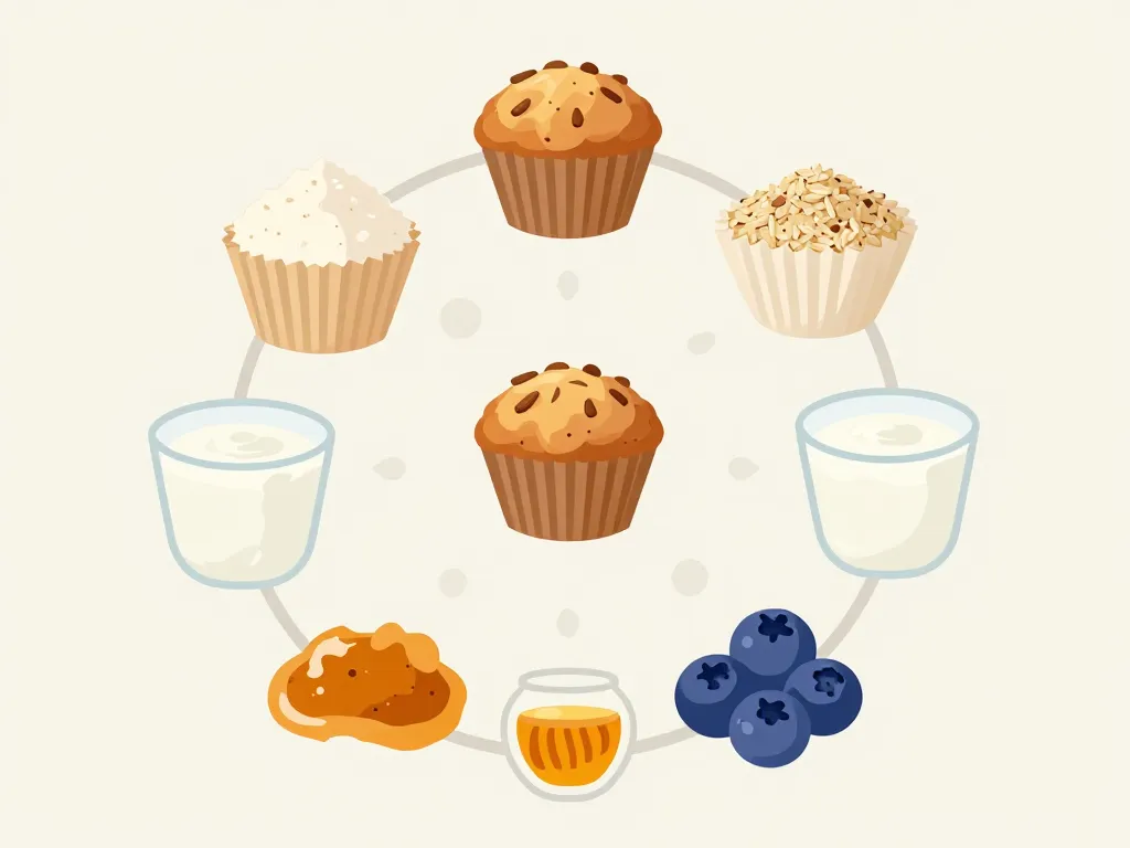 ingrédients muffin léger farine yaourt compote fruits