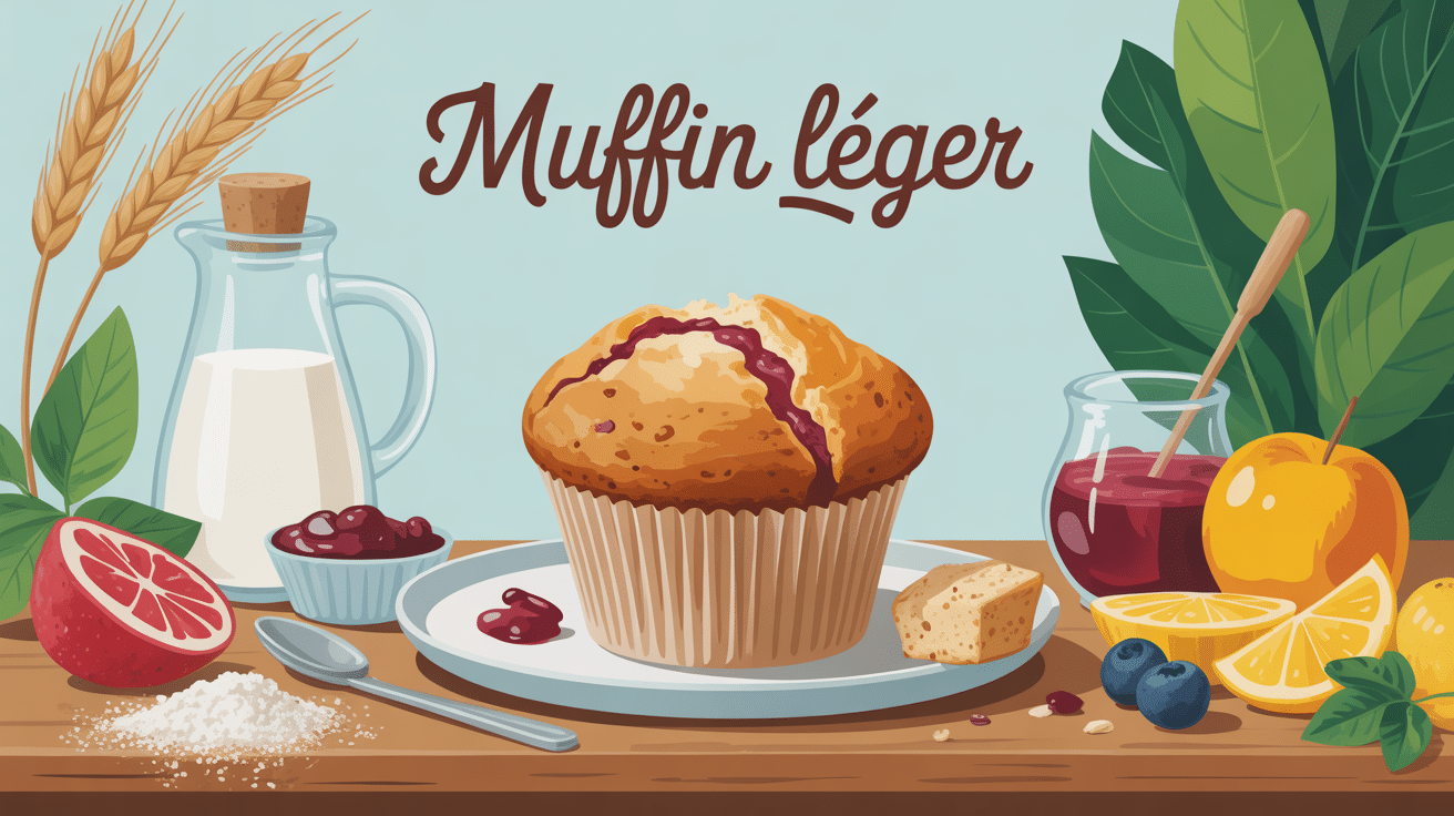 illustration muffin léger moelleux ingrédients sains