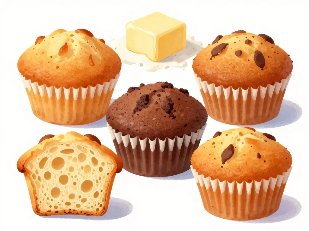 muffin léger moelleux vs muffin dense structure interne