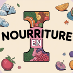 Illustration de nourriture en i avec aliments et plats autour d'un I.