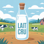 Illustration où acheter du lait cru en France, paysage rural et santé