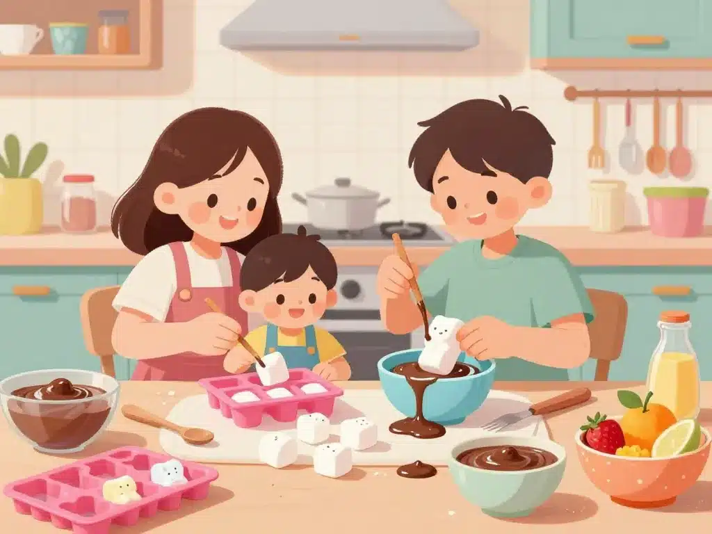 famille cuisine ourson guimauve maison créatif