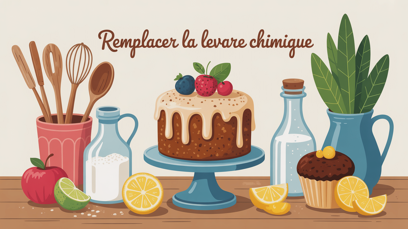 Illustration par quoi remplacer la levure chimique ingrédients alternatifs