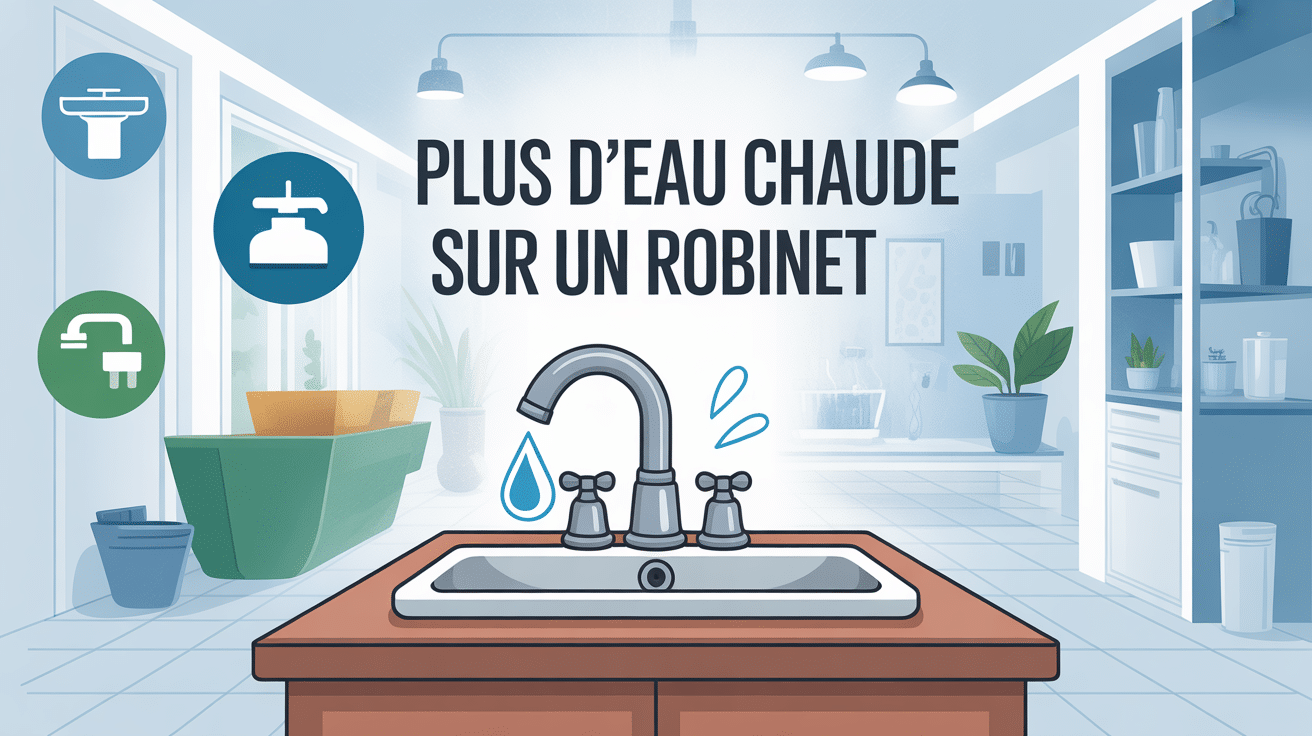 plus d'eau chaude sur un seul robinet image explicative