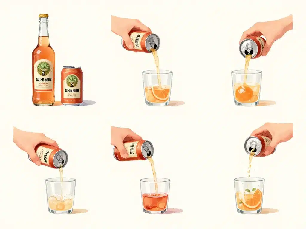 Étapes préparation jager bomb à la maison