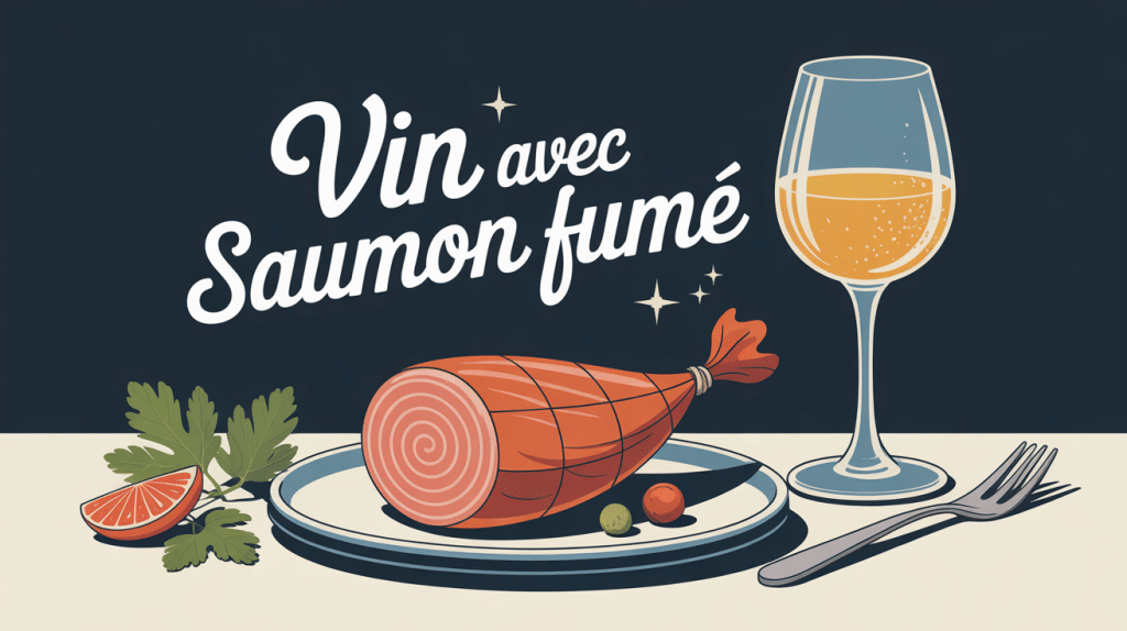 quel vin avec du saumon fumé sur assiette raffinée avec verre de vin