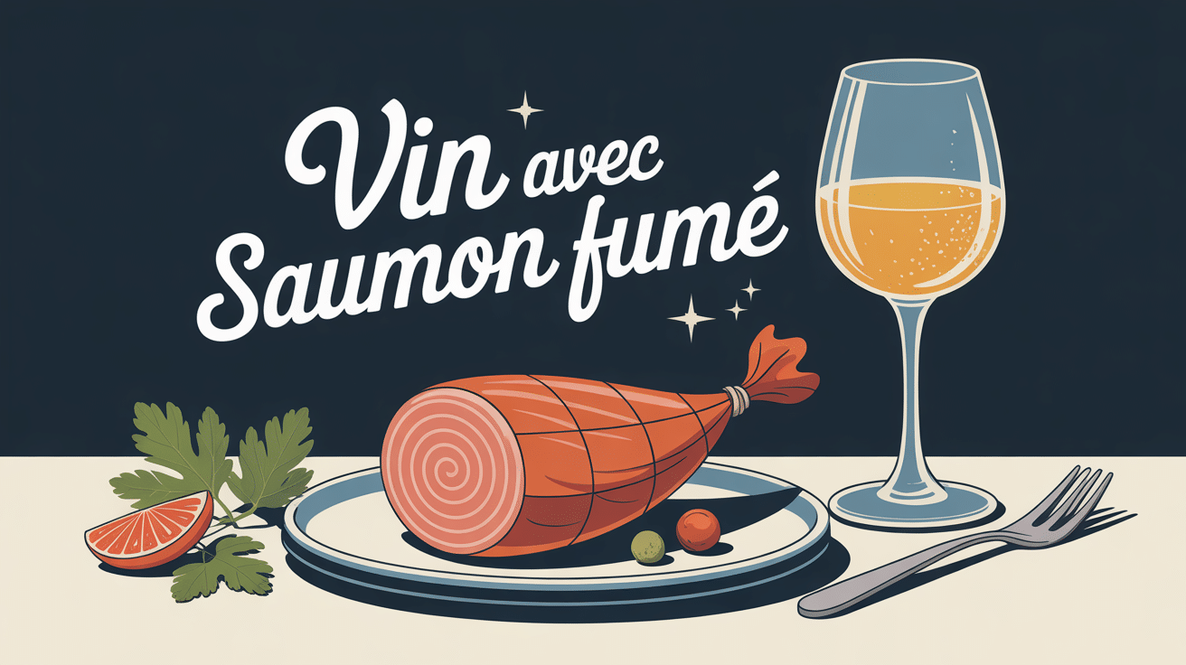 quel vin avec du saumon fumé sur assiette raffinée avec verre de vin