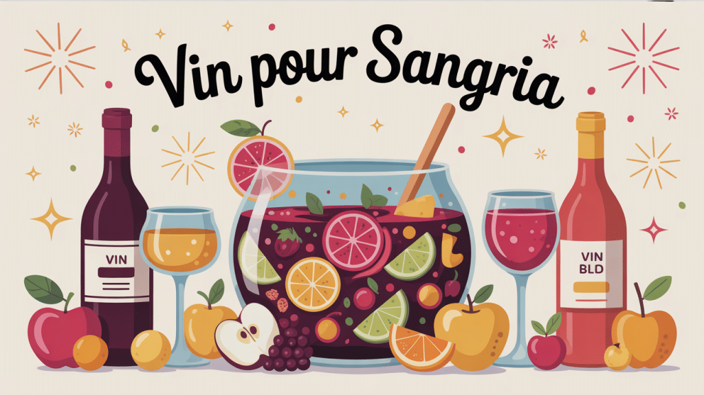 quel vin pour la sangria saladier verres fruits et bouteilles vin