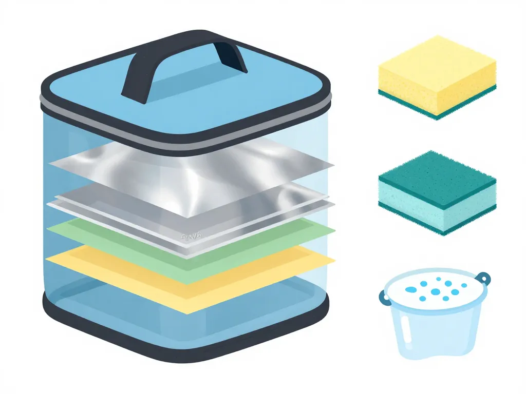 diagramme matériaux et nettoyage sac repas isotherme