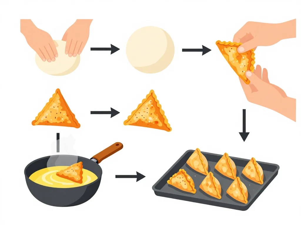 préparation du samboussa de la pâte à la cuisson