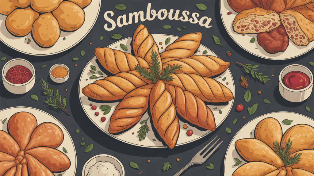 samboussa sur plat traditionnel ambiance festive