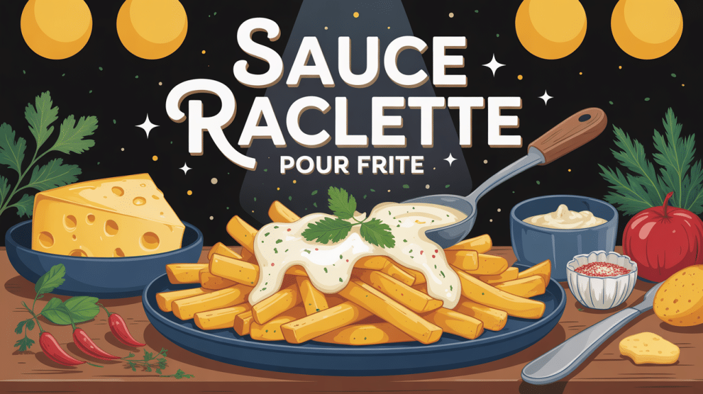 frites et sauce raclette pour frite avec ambiance festive