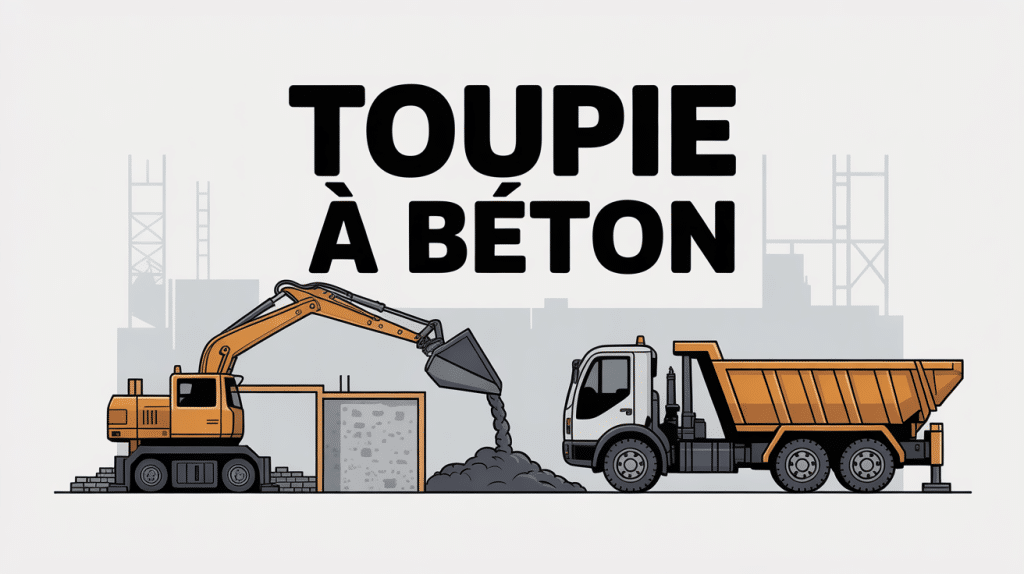 toupie à béton camion malaxeur dalle chantier