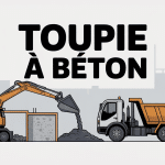 toupie à béton camion malaxeur dalle chantier