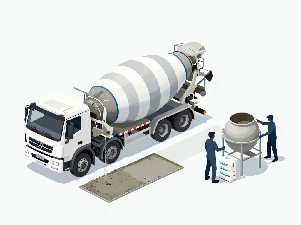 toupie à béton vs bétonnière traditionnelle sur chantier