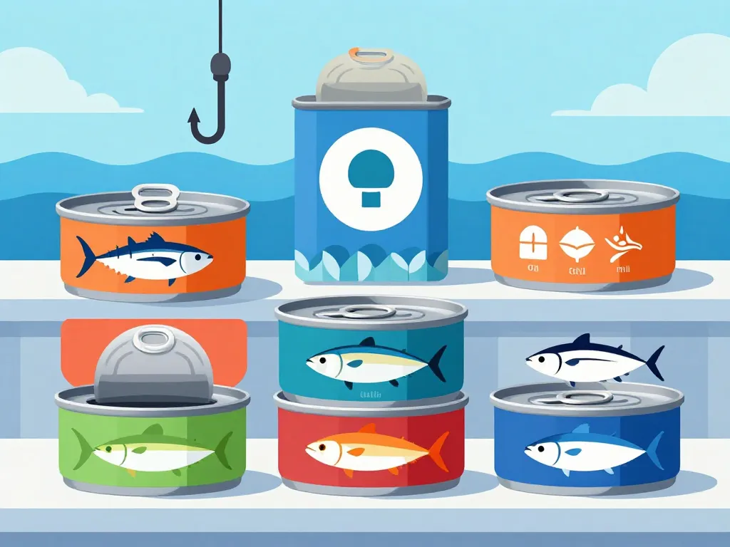 différents types boite de thon labels