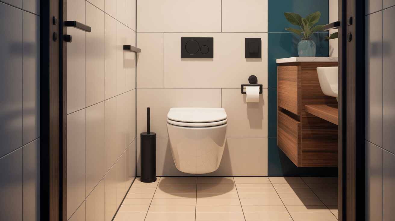 wc suspendu geberit dans salle de bain moderne illustration SEO
