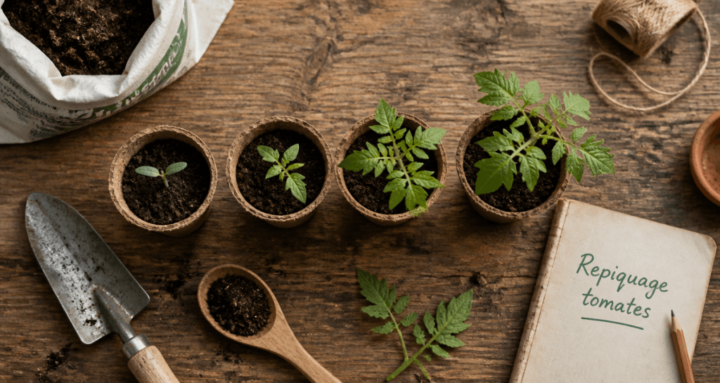 À combien de feuilles repiquer les tomates, stades 2 et 4 feuilles