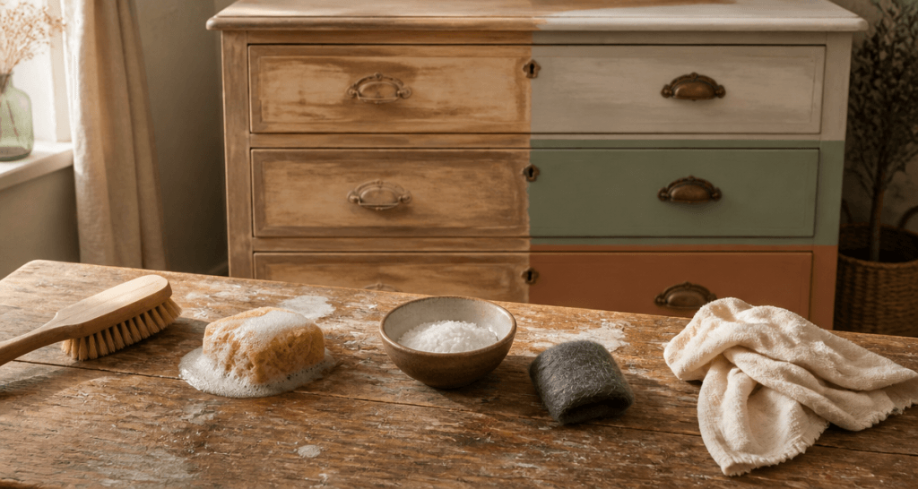 comment enlever la cire sur un meuble plan de travail bois et outils