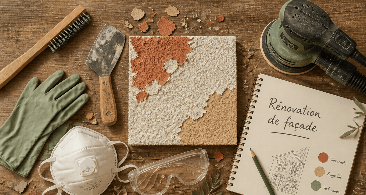 decaper facade peinture outils brosse grattoir