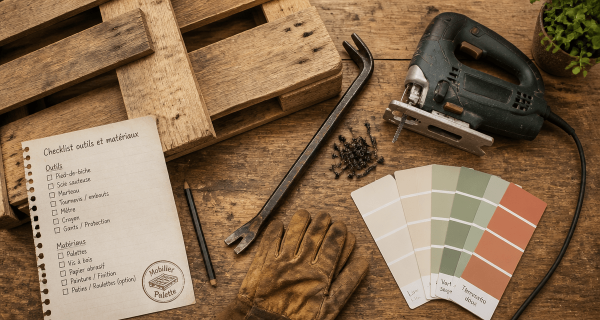 Fabriquer meuble palette outils sur établi