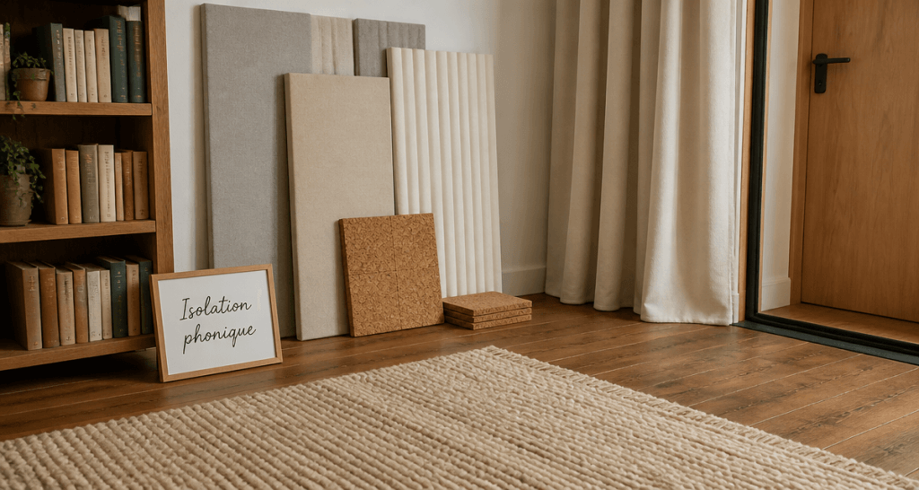 isolation phonique mur chambre sans travaux panneaux rideau phonique